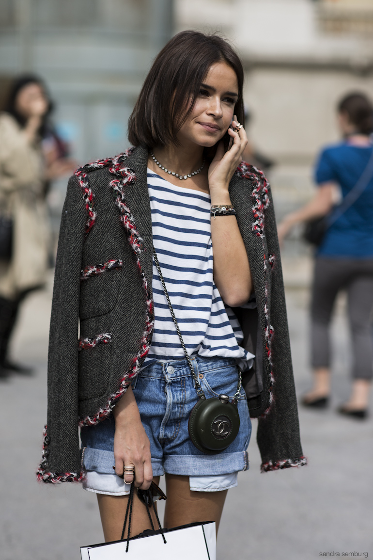 tweed blazer street style 2